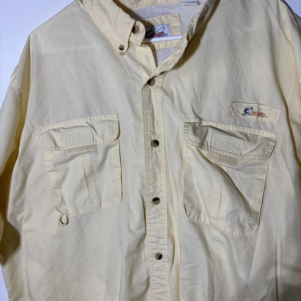 World Wide Sportsman Fishing‎ Shirt 2XL Yellow Vented Mesh Lined Outdoor